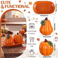 Set of 3 Thanksgiving Pumpkin Salt and Pepper Shakers with Tray Ceramic