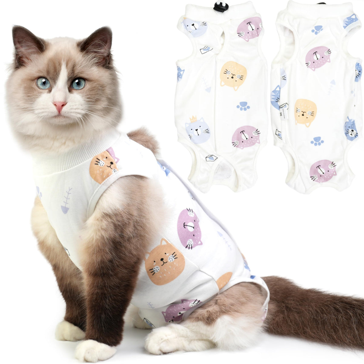 Hpetppy Cat Recovery Suit for Spay Abdominal Wounds, Kitten Onesie Bodysuit for Cats After Surgery, Cat Surgery Recovery Suit Female Cone of Shame Alternative for Cats Anti Licking (Pink,M)