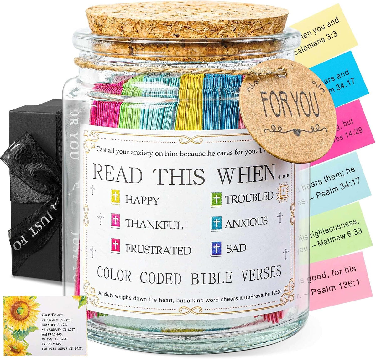 Bible Verse Jar, Read Me When Bible Verses Jar, Christian Gifts for Women | Daily encouragement and prayer, Christian gifts for women, moms, daughters, friends, birthdays, graduation, Christmas