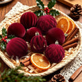 Thewe 40Pcs Velvet Shatterproof Christmas Ball Ornaments Set，Burgundy
