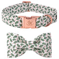 Fall Dog Collar with Bow, Black and Orange Print Fall Pet Collars Small