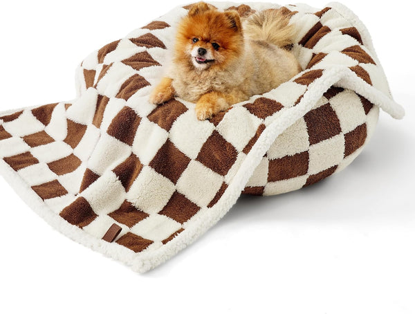 LE SURE Waterproof Dog Blankets for Small Dogs Cute Cozy 3D Jacquard,25x35