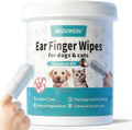 MEDUWEDU Ear Cleaner Finger Wipes 60 Counts, Dog Ear Cleaner, Grooming Kit Care for Dogs and Cats, Soft & Easy Otic Cleaning Pads, Remove Wax, Dirt & Stop Smelly, Itchy, Non-Irritating, Coconut Scent