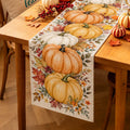 Fall Table Runner 13×72 in with Fall Decor Pumpkin, Sunflower&Leaf