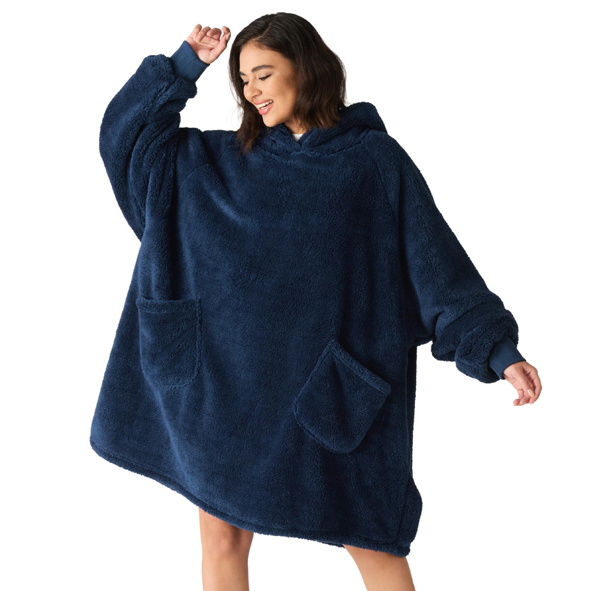 Bedsure Soft Wearable Blanket Hoodies for Women, Grey, Standard