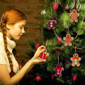 Mindsoft 12 Pcs Gingerbread Man Christmas Tree Ornaments Wool Felt,Brown