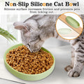 Silicone Dog Food Plate Shallow Dog Bowl Flat Cat Dish Small Puppy Plates for Small Dogs and Cats Whisker Fatigue Pet Feeding Bowls for Dry and Wet Food (Green)