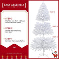 Yaheetech 6ft Pre-lit Christmas Tree with 300 Warm White Lights, White