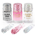 Halloween Body Glitter Stick for Face and Hair, Bat Cross Ghosts Sequins