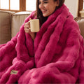 Bedsure Fluffy Bubble Faux Fur Throw Blanket, 50"x60", Cream