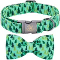 Fall Dog Collar with Bow, Black and Orange Print Fall Pet Collars Small