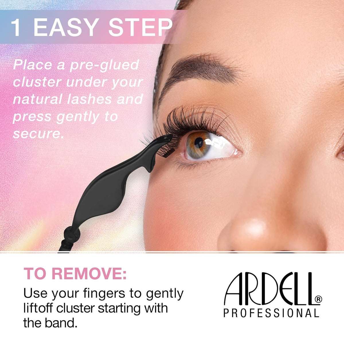 Ardell Press On Lashes Wispies Natural – Pre Glued Underlash Extension Wispy Lash Clusters No Glue Needed DIY Cluster Eyelash Extensions, Black, 100 ct