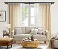 TONIAL 1 Inch Double Curtain Rods for Windows 66 to 120 Inch, Black, | Heavy Duty Dual Drapey Rod 32 to 144 Inch, Decorative Adjustable for Living Room, with Classic Finial, 33lbs Weight Capacity