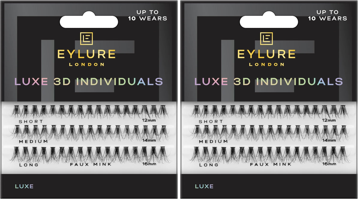 Eylure Luxe 3D Individuals Cluster False Lashes, Short, Medium & Long