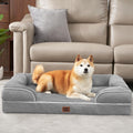 EHEYCIGA Orthopedic Dog Beds Large Sized Dog, Waterproof Memory Foam Pet Bed with Sides, Non-Slip Bottom Large Pet Bed with Washable Removable Cover, Grey