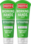 O'Keeffe's Working Hands Hand Cream for Extreme Dryness - 3 oz Tube (2 Pack) - Repairing Skincare for Cracked, Dry Hands