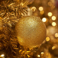 Diahom Christmas Ball 24ct 1.57 Inches Gold Mini Xmas Hanging Ornaments