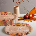 50Pack Thanksgiving Paper Plates - 10" x 12" Oval Paper Plates Dinner Size Large Disposable Platter Heavy Duty For Happy Thanksgiving Serving Tray Autumn Fall Harvest Party Supply
