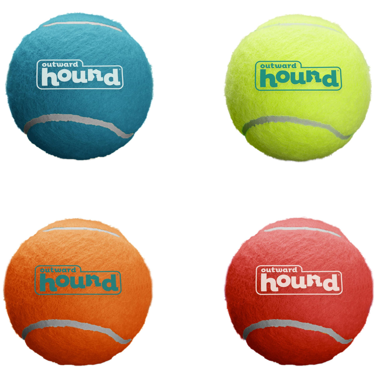 Outward Hound Squeaker Ballz – Squeaky Tennis Balls for Dogs Under 50 lbs, Interactive Dog Toy for Fetch & Training, Medium (2.5"), 4‑Pack