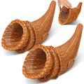 Dandat 1 Pcs Fall Cornucopia Basket Centerpiece 13.78 Inch, Imitation Vine
