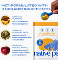 Native Pet Pumpkin for Dogs - Organic Dog Food Topper Powder - Promotes Firm Stools, Supports Digestive, Bowel Health & Nutrient Absorption - USDA Organic, Rich in Fiber with Real Pumpkin - 30 Scoops