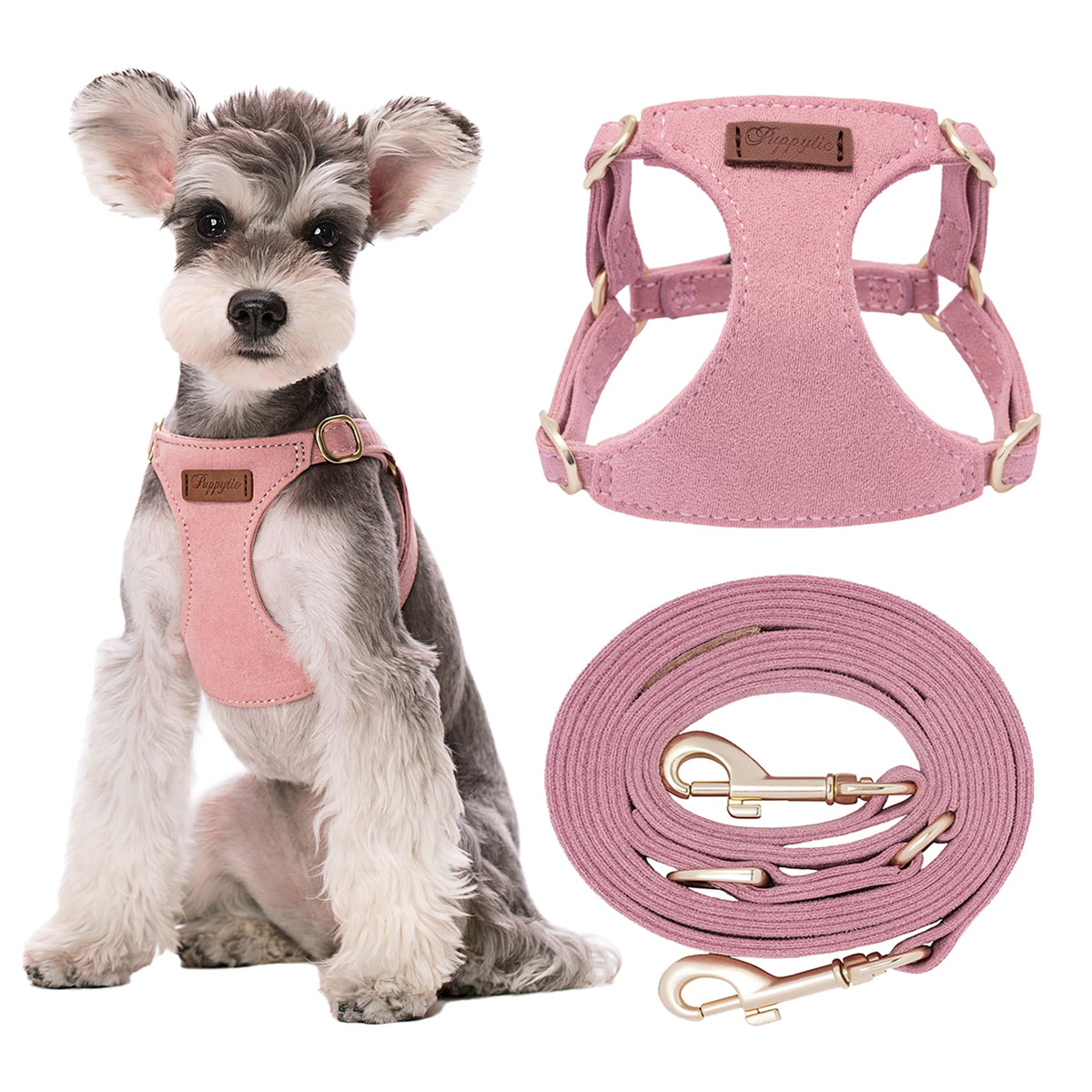 Puppytie xs Dog Harness with Multifunction Dog Leash,Soft Adjustable No Choke Escape Proof Pet Harness Vest,red-Camellia,XS
