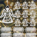 Lunmon 48 Pcs Crocheted Angel Ornaments for Christmas Tree, White Doilies