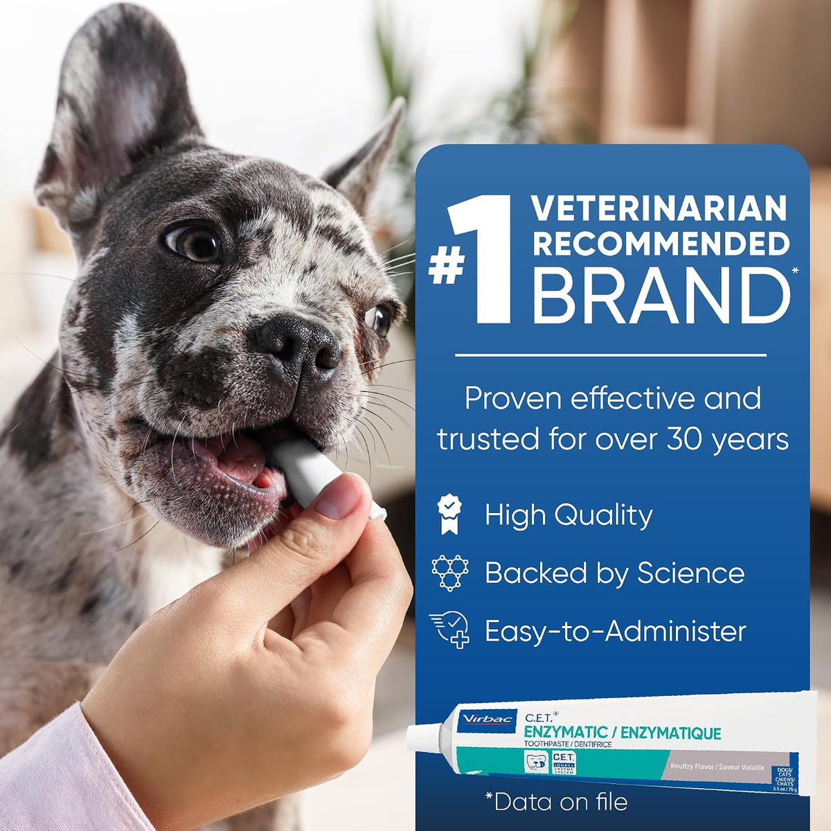 C.E.T. Enzymatic Toothpaste for Dogs and Cats, Poultry, 2.5oz | Plaque and tartar control for fresh breath, pet dental care toothpaste, Dual enzyme system, poultry flavored toothpaste