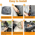 Large Dog Car Seat Under 100LBS,Dog Car Bed with Safety Tethers/Storage Pocket,Only for Back Seat-Gray