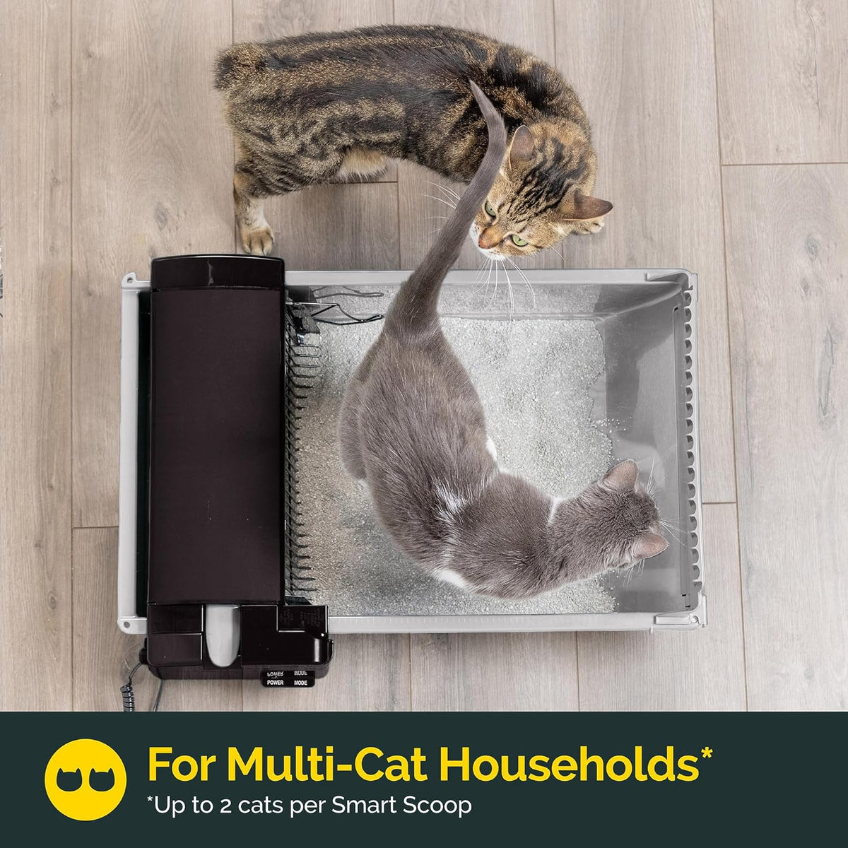 Pet Zone Smart Scoop Semi Automatic Self Cleaning Cat Litter Box, 6 Bags | Includes carbon filter for odor control, reduces daily hands on maintenance, suits up to two felines six to sixteen pounds
