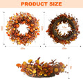 Fall Wreath 22 Inch Fall Wreaths for Front Door Autumn Pumpkin Wreaths with Orange Eucalyptus Leaves and Berries for Indoor Outdoor Thanksgiving Harvest Festival Celebrations