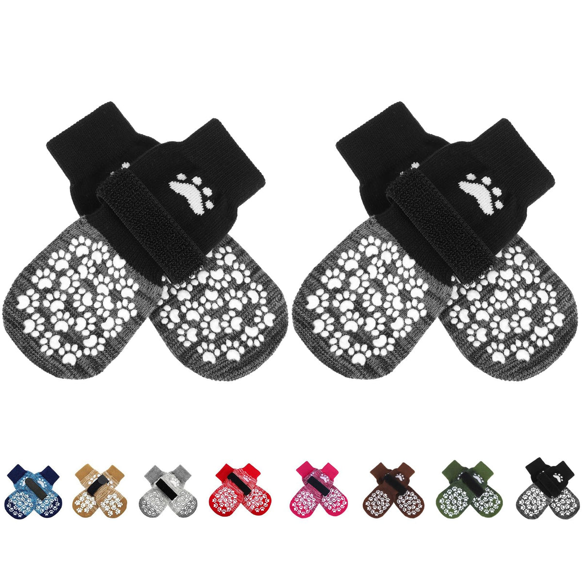 Anti Slip Dog Socks to Prevent Licking Paws, Dog Shoes for Hot Pavement, Dog Booties for Small Medium Large Senior Dogs, Traction Control Boots & Paw Protectors for Hardwood Floors