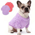 Cozy Pet Fleece Sweater, Double Velvet Winter Dog Clothes, Purple and Cream, Set of 2 (Navy Blue+Grey, X-Small)