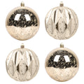 Extra Mercury Hanging Shatterproof Tree Ball Christmas Ornaments(Gold, 4 inch/4 Pcs)