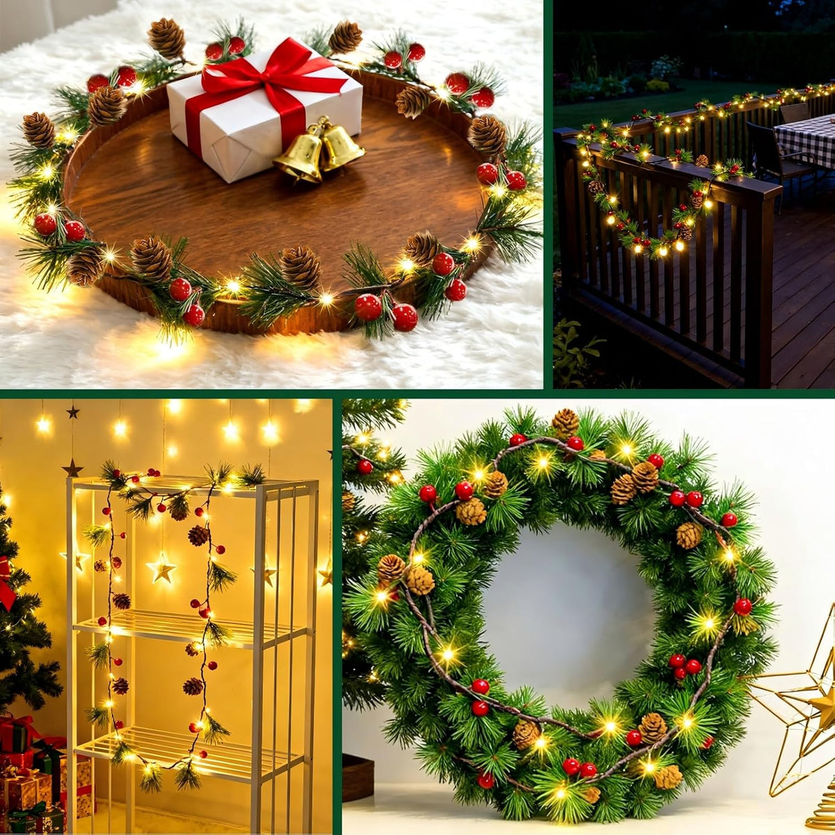 20LED Christmas Pine Cones String Lights Battery Operated