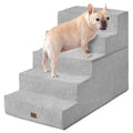 EHEYCIGA Dog Stairs for Bed 18" H, 4-Step Dog Steps for High Bed, Pet Steps for Small Dogs and Cats, Non-Slip Balanced Pet Ramp Indoor, Grey