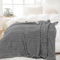 Puncuntex Burnt Orange Throw Blanket 50"×60" Fuzzy 3D Jacquard Decorative