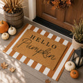 Tinideya 2 23.6 X 35.4 Inches Plaid Ghost Red Brown | Layered Coir Doormat Set, Non Slip Backing for Outdoor Entryway, Buffalo Plaid Seasonal Design, Front Porch Home Decor
