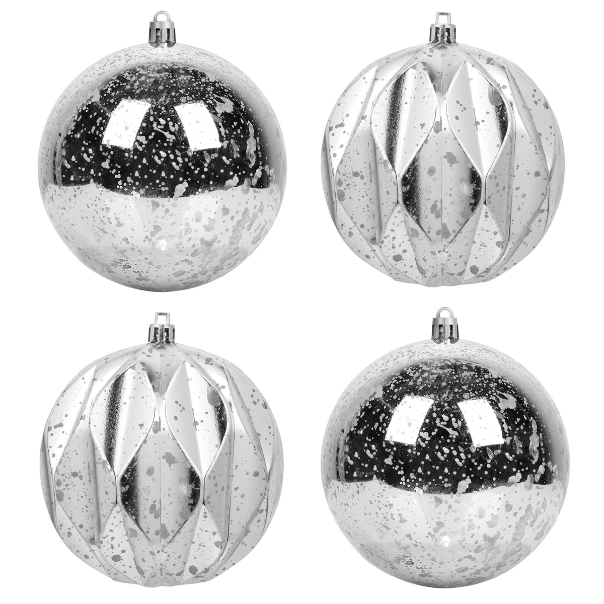Extra Mercury Hanging Shatterproof Tree Ball Christmas Ornaments(Gold, 4 inch/4 Pcs)