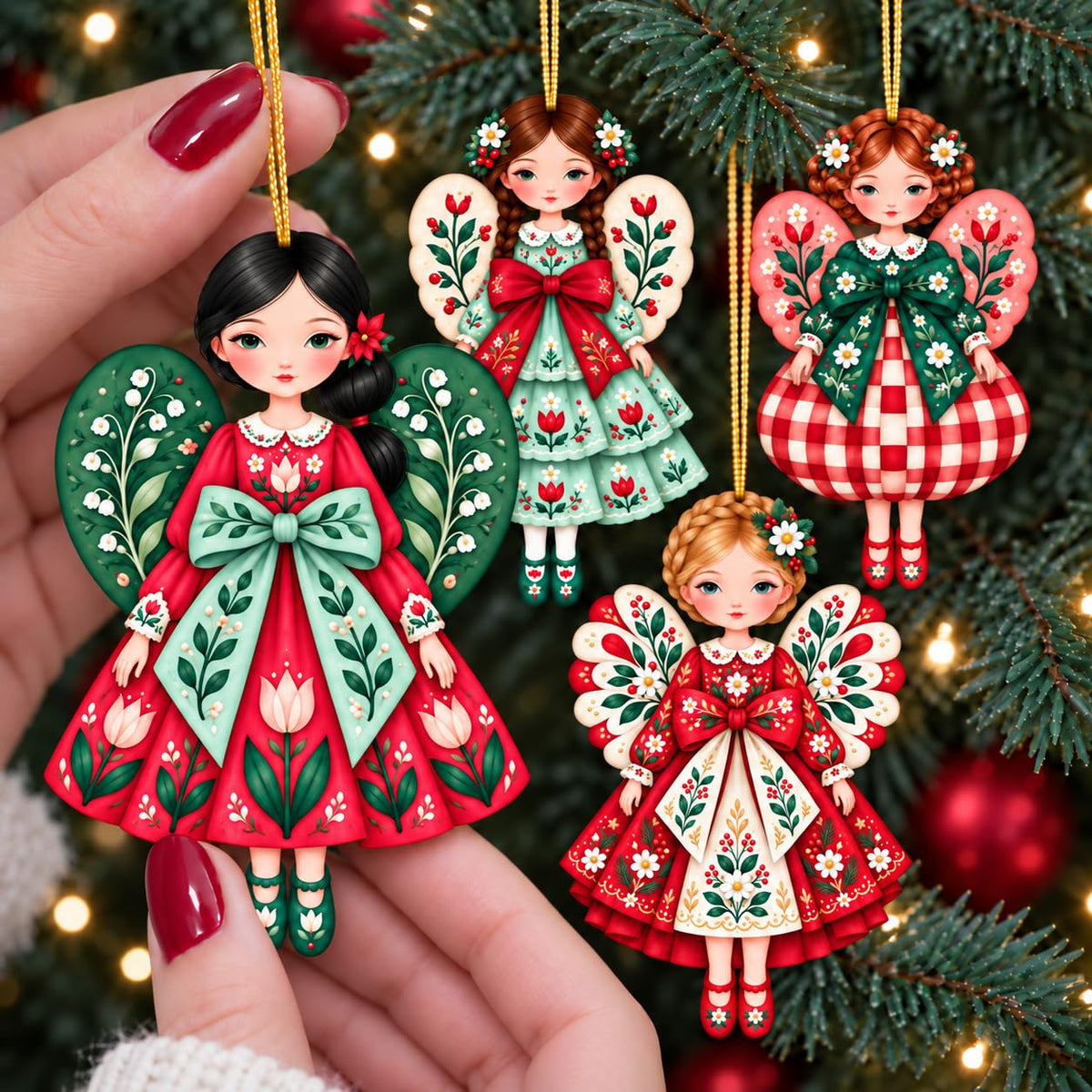 18Pcs Colorful Angel Christmas Ornaments