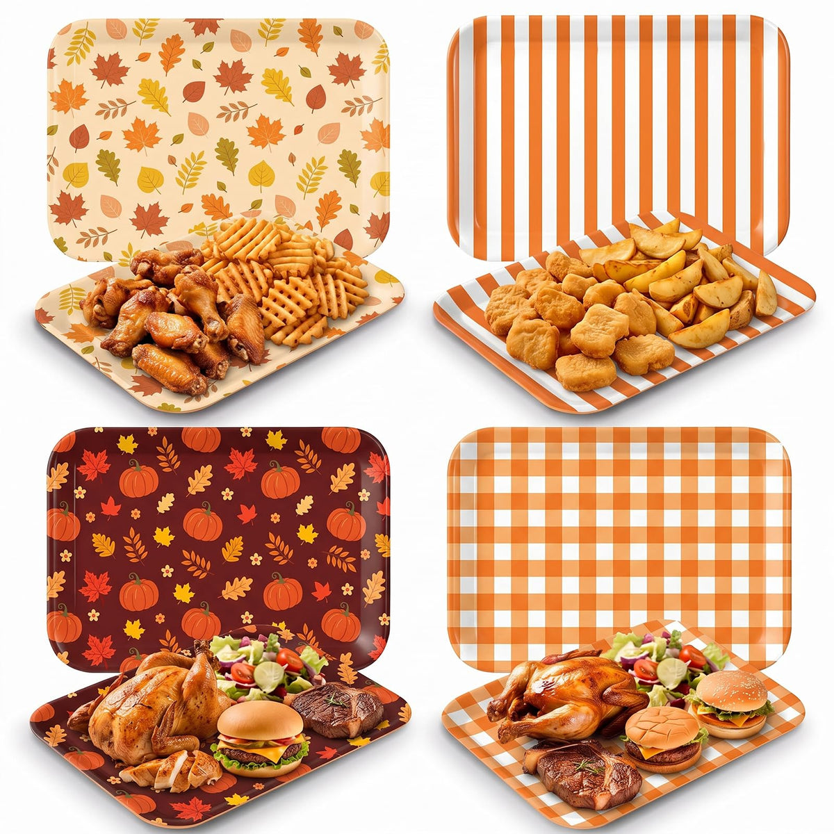 Turkey Serving Platters, Serving Trays, 3 Pack, 13x10 Inch