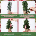 Yinder 2 Pcs 7.87 Inch Mini Christmas Tree Tabletop Pine Decoration