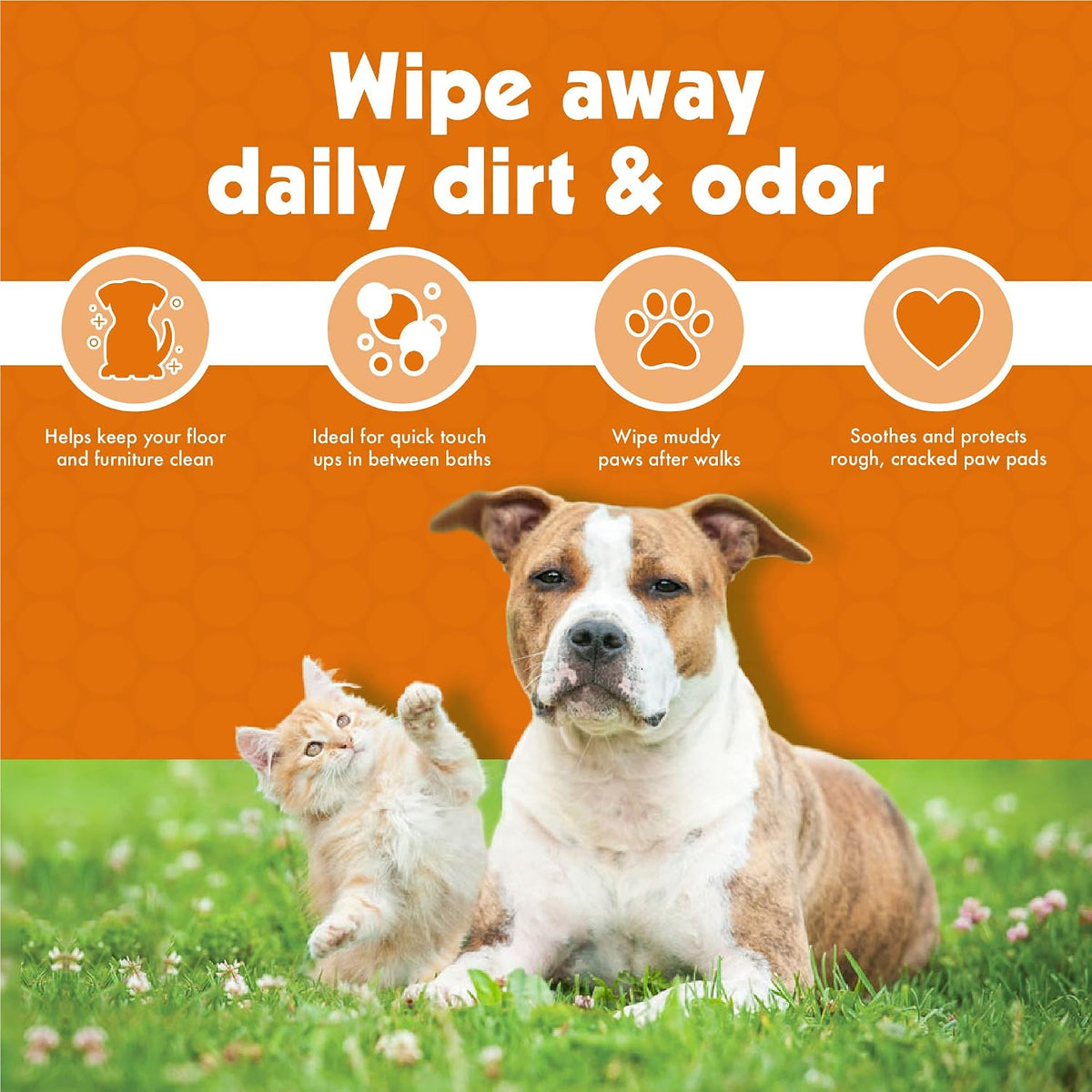 PETKIN Big N Thick PAW Wipes Dog and CAT Wipes
