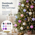 Seenelling 12 Pcs Iridescent Pastel Glass Christmas Ball Ornaments for Tree