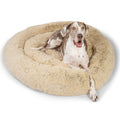 Best Friends by Sheri The Original Calming Donut Dog Bed for Large Dogs up to 100 lbs, Shag Faux Fur, Taupe, Large, 36" x 36"