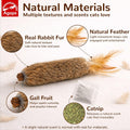 Agape Rabbit Fur Cat Toys, 3-Pack with Catnip & Silvervine Gall Fruit, Interactive Chew and Kicker Toys for Indoor Cats and Kittens, Helps Clean Teeth, Relieves Boredom and Promotes Exercise
