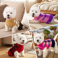 Dog Sweater Dress Plaid Knitwear for Small Dogs Girl Christmas Clothes