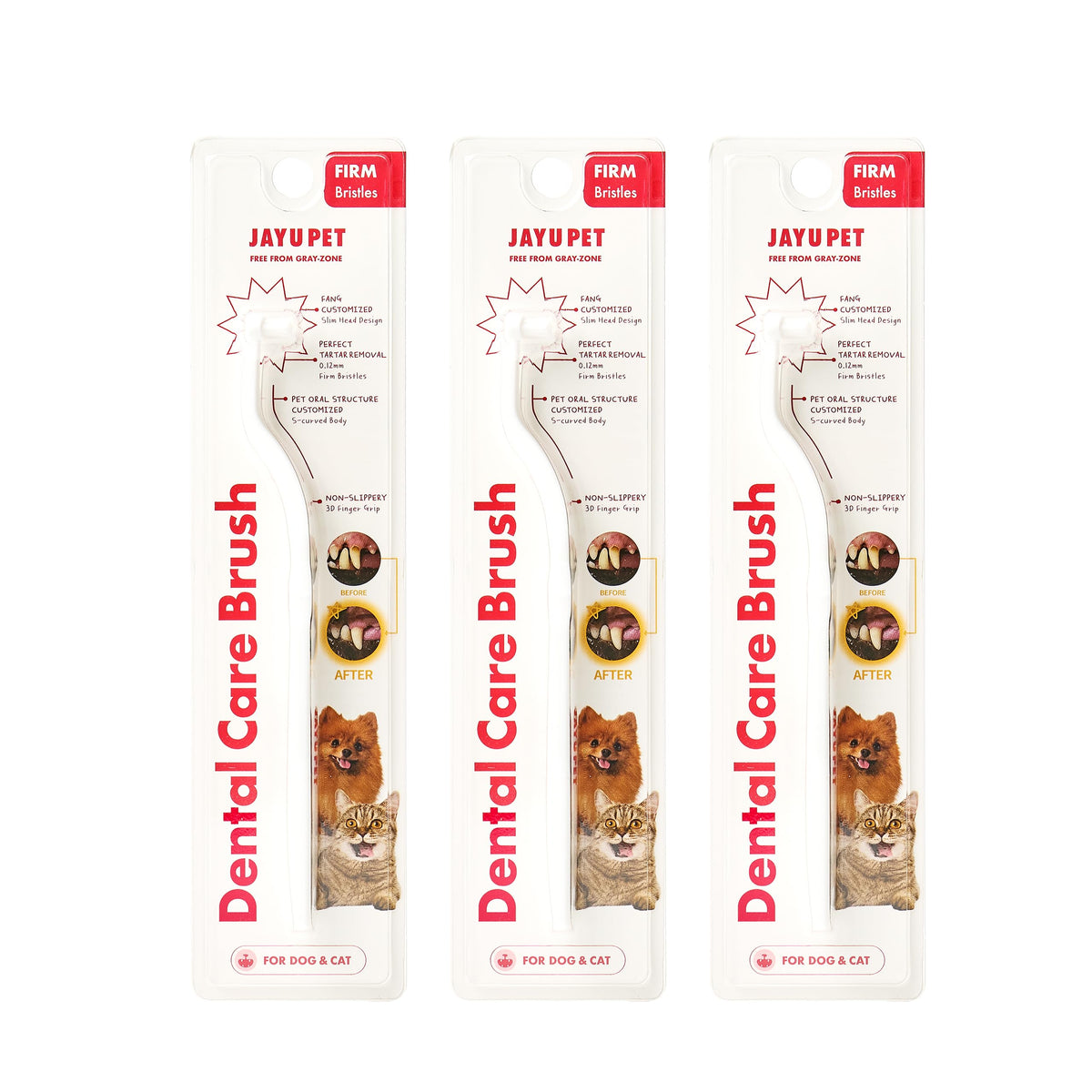 JAYU PET Dental Care Brush with Soft Bristles 1ea