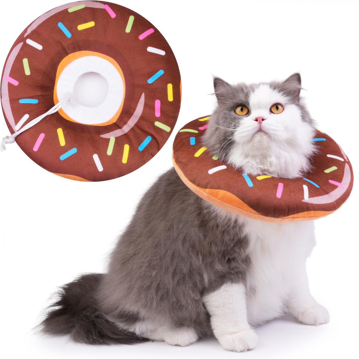 Hpetppy Cat Cone Collar Soft, Cat Recovery Collar for Wound Healing Cute Donut Adjustable Kitten Cones to Stop Licking Comfortable Lightweight Neck Elizabethan Collars for Kittens After Surgery