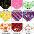 Weewooday 9 Pcs Holiday Dog Bandanas Halloween Trick or Treat Thanksgiving Christmas Bandanas Birthday Scarf Adjustable Large Pet Washable Scarves for Medium Boy Costume Supply